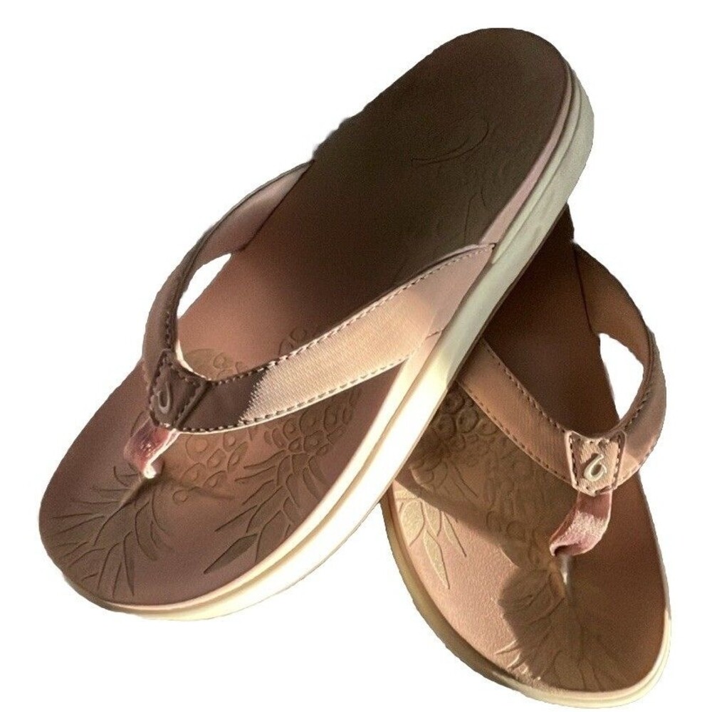Women's OLUKAI Nu'A Pi'O Flip Flop Sandal Pink Clay Beach Cas Women's Size:US 6